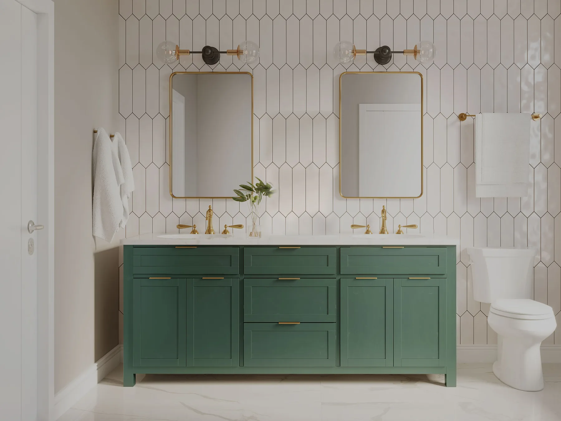 Modern kitchen and bathroom fixtures installed by a licensed plumber
